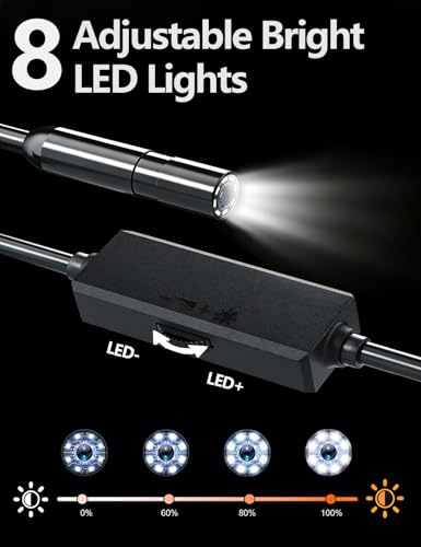 Caméra endoscope HD Type-C compatible iPhone et Samsung avec câble semi-rigide 5m IP67 - 5