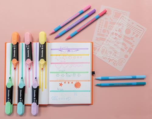 Image of Schneider 152222 Slider Edge Pastel XB Ballpoint Pen (Triangular Pens with Line Width XB) Pack of 10 Flamingo