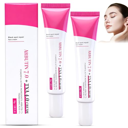 2 Stück Arbutin 7% + Tranexamsäure 4% Creme, Pigmentflecken Entferner Gesicht, Dark Spot Glow Cream, Koreanische Hautpflege Reduktion von Hautunreinheiten Ungleichmäßigem Hautton