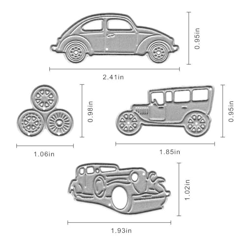 Metal 3 Sedan Car Pickup Truck Shape Cutting Dies Set, DIY Car Wheel Die Cuts for Card Making Embossing Tool Stencil Scrapbooking DIY Etched Craft Dies - Thumbnail 5
