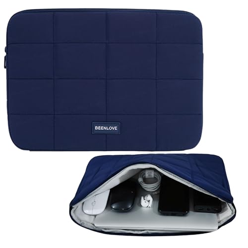 Image of FunBlast Padded Laptop Cover Bag - Laptop Sleeve Bag, Multifunctional Shockproof, Waterproof Laptop Case, 14 Inches Business Bags for Business, Travel, College (Navyblue)