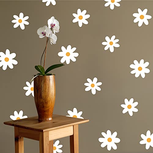 Vinilo decorativo flores blancas para pared hoja 14.5x11.8 in miniatura 3