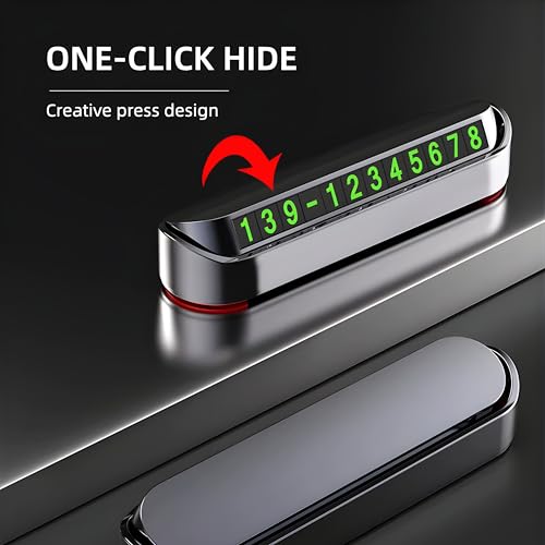 Image of SIAGO Car Dashboard Number Display | Mobile Number Display for Car Parking | Magnetic Number Stickers for Windshield | Temporary Contact Number Sign for Vehicles | SIA102