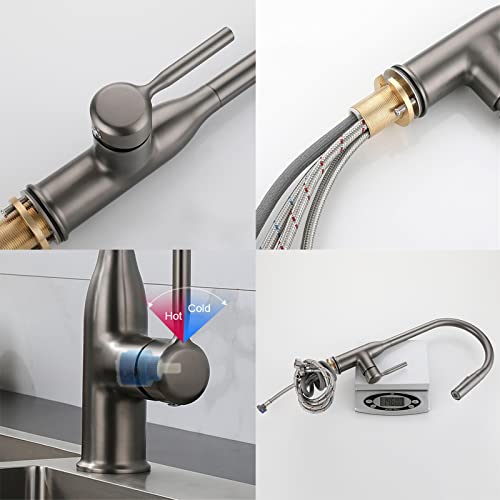 Robinet de cuisine 2 types de modes de sortie d'eau avec douchette extractible