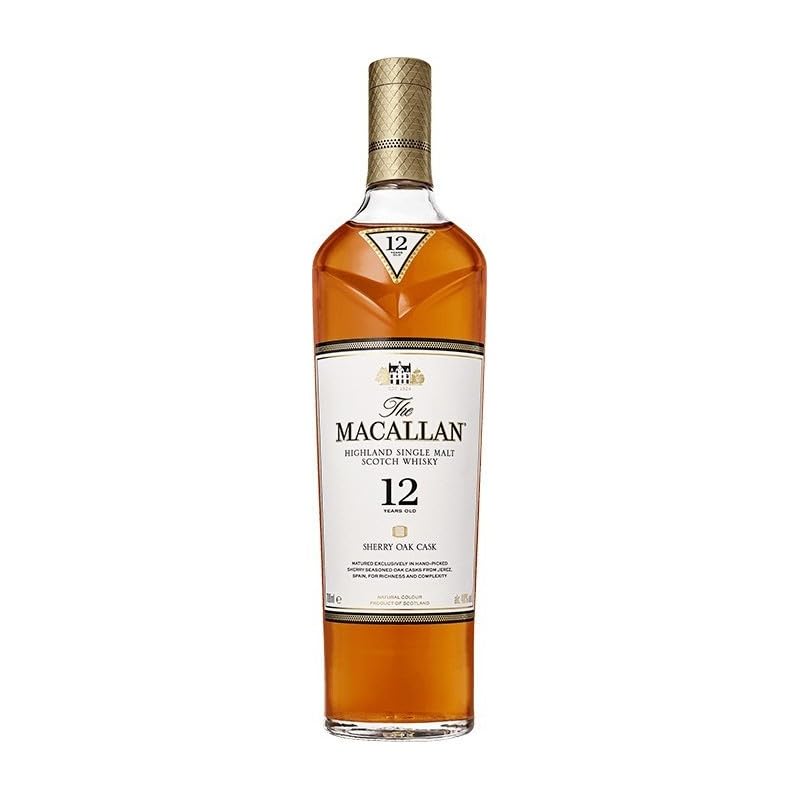 The Macallan Double Cask Single Malt – Whisky escocés suave y equilibrado, madurado en barricas de roble americano y europeo. 40% Vol.