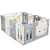 COSTWAY Grondbox baby 12/14/16 paneel, opvouwbaar baby speelbox babybox, kinderen veiligheid speelruimte activiteiten…