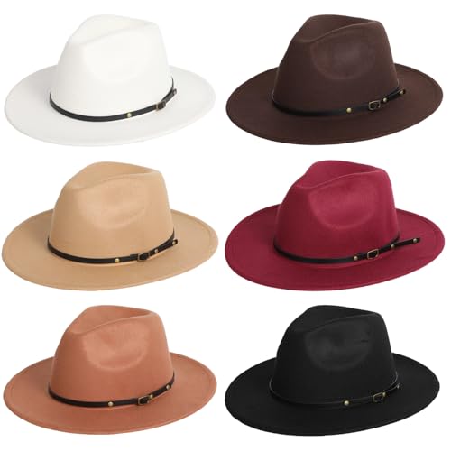 Chapeau de cowboy en feutre à large bord résistant pour un style occidental mixte et coloré