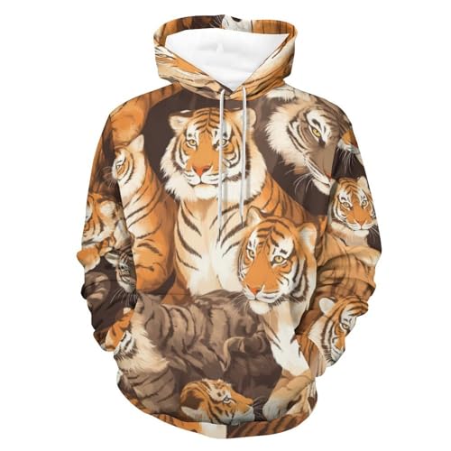Pullover tigre confortable pour homme et femme en taille S