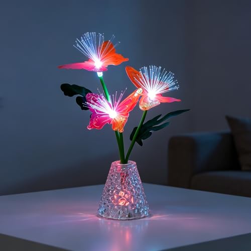 Image of Fiber Optic Butterfly Lamp, Night Light Birthday Gift for Women Home Decor