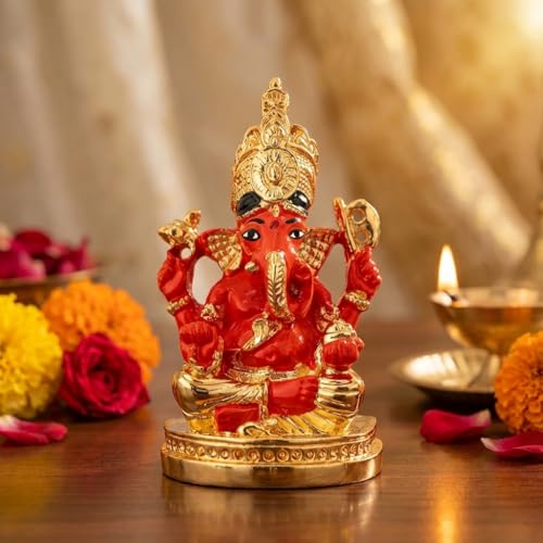 Image of Siddhivinayak Ganesh Idol Ganpati Murti for Car Dashboard, Office Desk, Hindu God Gift & Home Decor - Resin