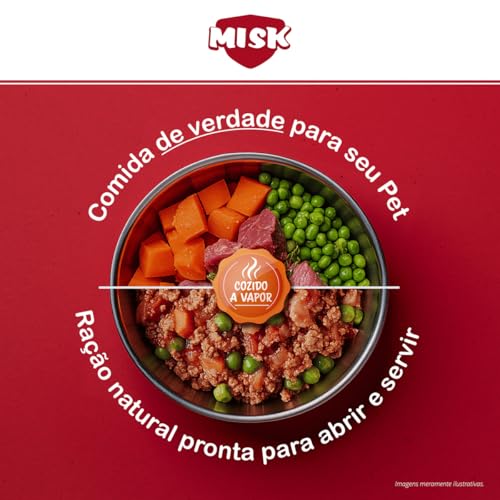 Ração Úmida Natural Misk Carne Com Cenoura E Batata Doce Pet
