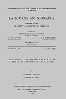 Phonology of the Low German Deeds in the Oldest Registry at Riga, Latvia (Lm Series : No 15) 0527008192 Book Cover