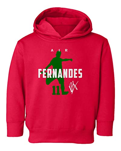 KING THREADS Portugal Football Air Fernandes 2022 World Soccer Fan Toddler Hoodie Sweatshirt (Red, 4T)