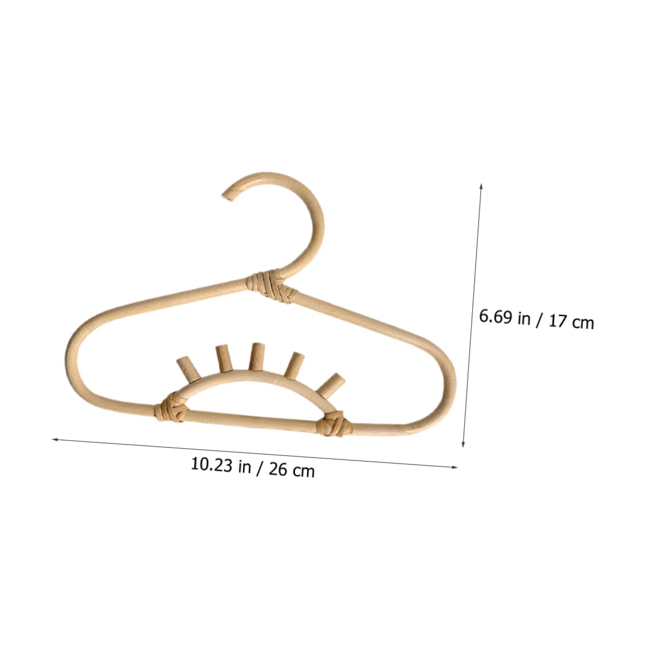 KOMBIUDA Rattan Clothes Hanger Natural Rattan Clothing Hangers for Nursery Smooth Finish Space Saving Wardrobe Organizer Present for Moms and Showers