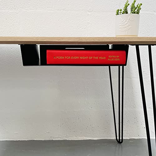 Boîte de rangement sous étagère Format A4 30 x 22 x 6 cm DT Ironcraft Multifonctionnelle sous le bureau Organiseur d'accessoires en métal Système de rangement de tiroir pour bureau,