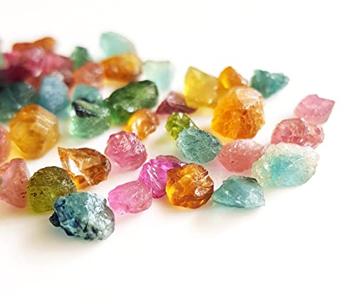 Multi Tourmaline Gemstone Loose Rough For Jewelry Making Free From 30 Pieces Size - 3-6 Mm Very Tiny Multi Tourmaline Raw Undrilled Loose Rough [Gsku-23] #TOP3