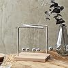 HOME DECO FACTORY, HD0378, Pendolo di Newton H15 cm - Oggetto Decorativo educativo, Design Minimalista, movimenti ipnotizzanti, Regalo Originale per Gli Appassionati di Scienza - Marrone, Grigio #4