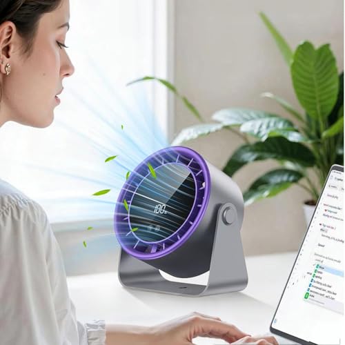 Ventilador de escritorio portátil e inalámbrico para usar en el dormitorio 2