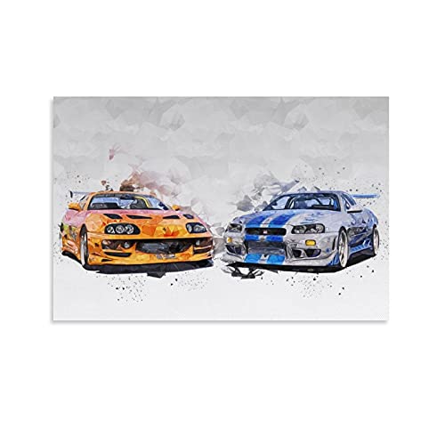 ZHYU JDM Sport Car Poster Supra And Skyline Supercar Canvas Art Poster and Wall Art Picture Print Modern Family bedroom Decor Posters 08x12inch(20x30cm)