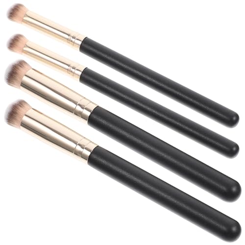 DIYEAH 4 Pinceles Correctores de Maquillaje Mango de Madera, Pinceles Planos para Corrector de Ojos y Rostro, Set de 2 Brochas 270 Ángulo 2 Brochas 370 para Maquillaje Decorativo