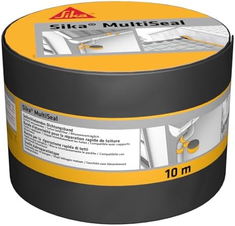 SIKA - Dichtungsband - MultiSeal - Selbstklebend - Grau-Grün - 10m x 100mm | Für außen - Selbstklebend & wasserdicht - Bituminös - Schnellreparaturen gegen Nässe & Zugluft - Überst