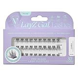 LayZ Gal™ Lash Clusters, Self Adhesive Eyelashes, Individual Lashes Kit, Lash Cluster Kit, Natural Lashes, Pre Styled Flare Shape, Natural Volume, No Glue Needed (Lowkey)