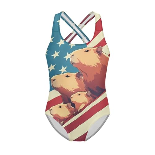 Yzaoxia Girls One Piece Swimsuits Summer Beach Bathing Suit for Kids Swim Suits Stretchy Swimwear Tummy Control Bikini 5-14Y