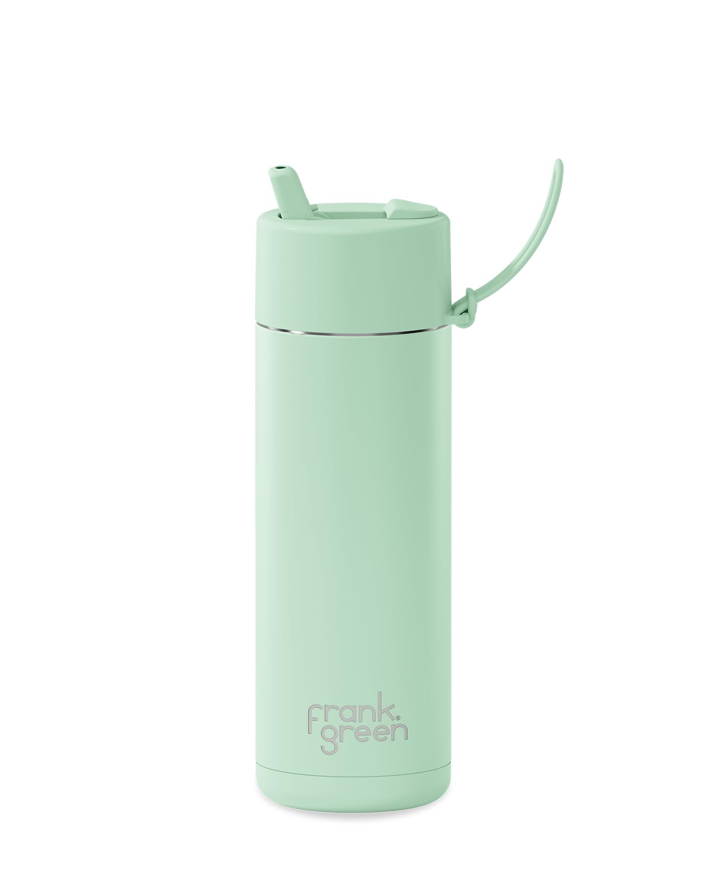 frank greenCeramic Reusable Bottle - Stainless Steel Water Bottle With Straw, Insulated Water Bottle, Metal Water Bottle - Flip Straw Lid - 20oz - Mint Gelato