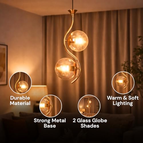 Image of ELIANTE Aunque Gold Iron Hanging Light Vintage Decorate Hanging Lamp for Farmhouse- | 3 Years Warranty | Free - LED LAMP