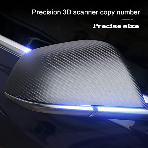 Hansshow Tesla Model 3 Side Mirror Cover 2Pcs Real Carbon Fiber Rearview Mirror Cover For Model 3-2017-2022 Tesla Model 3 Exterior Mirrors Cap (Model 3 Side Mirror-Matte) #TOP6