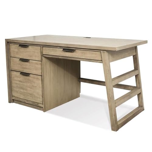 Riverside Furniture Single Pedestal Desk in Acacia Finish