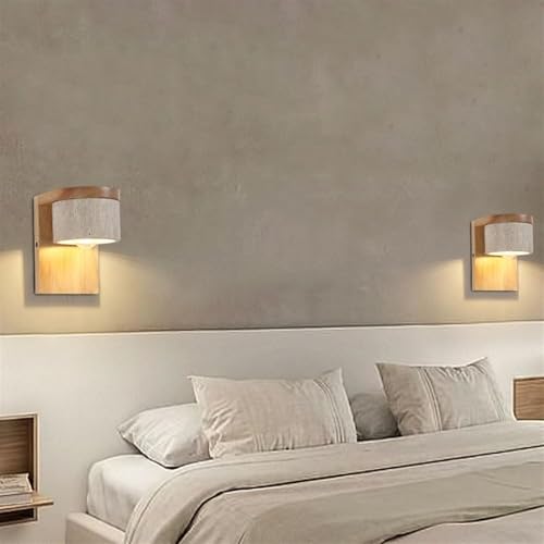 Lámpara de pared de madera rústica y aplique de pasillo moderno 6
