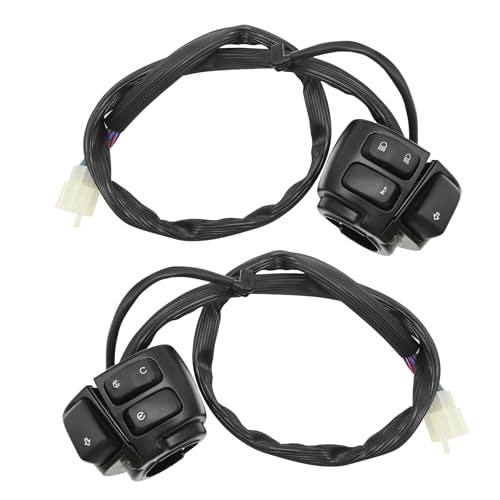 Image of 1 Pair Control Switches Handlebar Horn Turn Signals Light On /Off Switch with Wire Harness Replacement for Harley 1996-2012