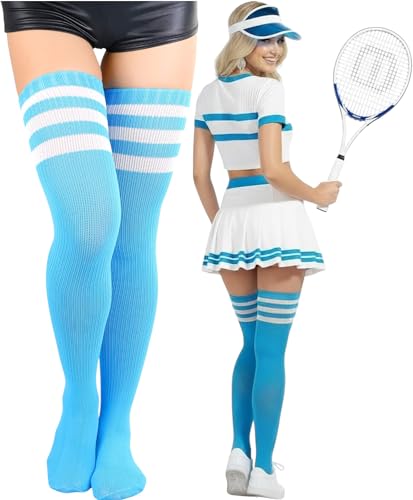 Image of ToBeInStyle Women's Over The Knee Thick Long Socks Thigh High w / 3 Contrast Stripe
