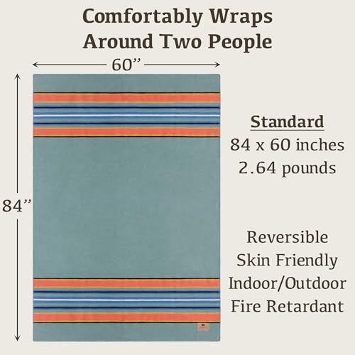 Image of 100% Wool Blanket Camping, 60 inchx84 inch Large Warm Blankets for Winter, Glacier