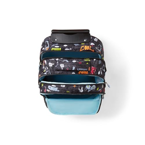 Image of American Tourister Drip | 32.57 Ltrs | 3 Compartments | Bottle Pocket | Ergonomic Padded Back Panel & Shoulder Straps | 360 Spinner Wheels | School Backpack for Boys & Girls | Gamer Black