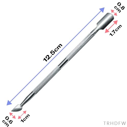 TRHDFW Cuticle Cutters Professional Stainless Steel Double End Cuticle Pusher + Cuticle Nippers Duo â Professional Manicure Pedicure Nail Cleaner Gel Polish Remover Prep Cutters Remove Dead Skin - Image 6