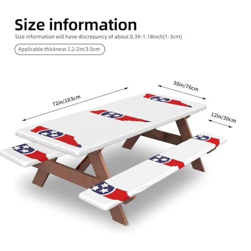 Mantel de mesa de Tennessee premium con fundas textiles de banco coordinadas 5