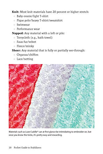 Pocket Guide To Stabilizers: Carry-Along Reference Guide (Landauer) 4X6 Sewing Reference For Tear-Away, Cut-Away, Wash-Away, Heat-Away, And Specialty Stabilizers; Choose The Right One For Each Project #TOP4