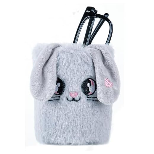 Happynear Glasses Holder, Cute Eyeglass Holder, Glasses Holder for Nightstand, Desk and Dresser, Gifts for Boys and Girls, Gray Puppy