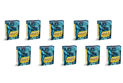 Image of 10 Packs Dragon Shield Matte Mini Japanese Petrol 60 ct Card Sleeves Display Case