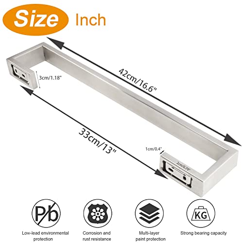 Tocten Bath Towel Rack - 2 Pack Square Base Thicken Sus304 Stainless Steel Towel Bar For Bathroom thumb #5