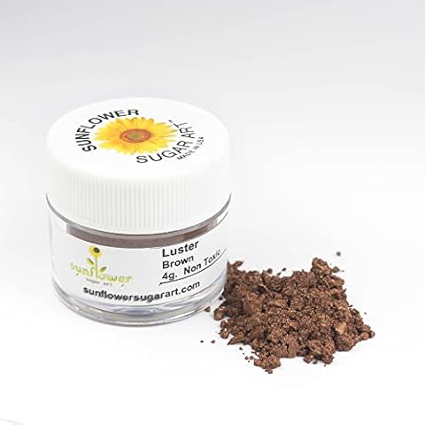 Brown Edible Luster Dust | Edible Powder & Dust | Food Grade Luster Dust for Decorating, Fondant, Baking | Polvo Matizador | Cakes, Vegan Paint, & Dust | 4 Grams Cover