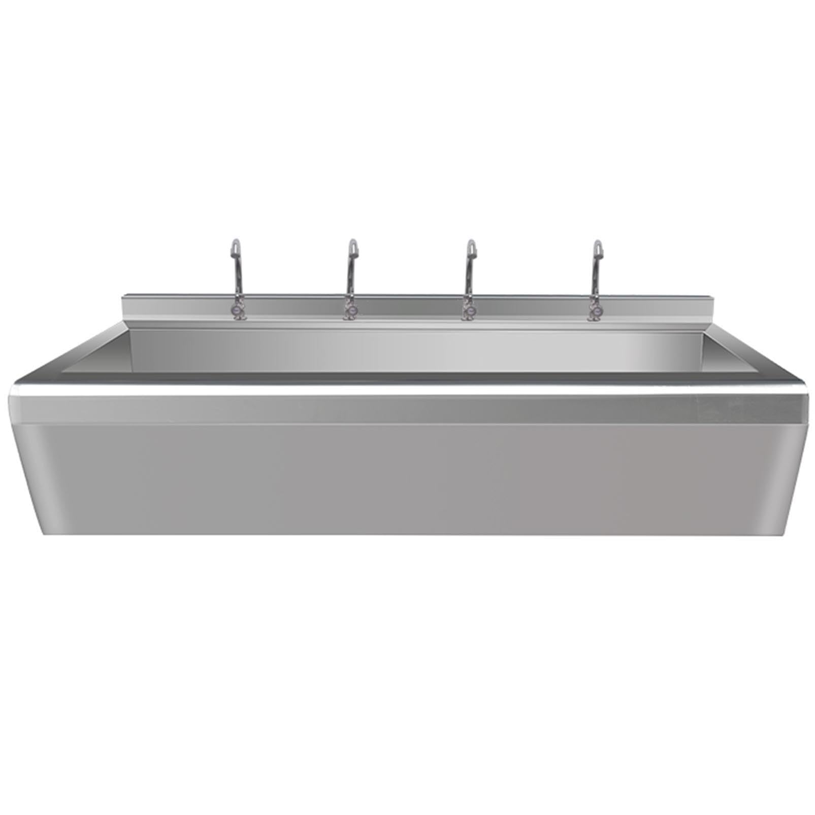 SGKOMN Commercial Stainless Steel Hand Wash Basin with Tap Large Multifunctional Hand Wash Basin Wall Mounted Hand Wash Sink Laundry Station Mop Basin, 150×40CM
