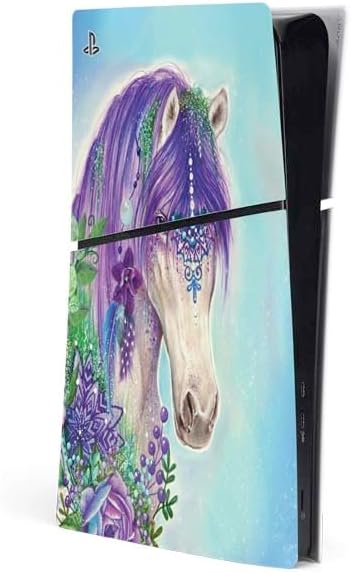 Skinit Decal Gaming Skin Compatible with PS5 Slim Digital Edition Console - Officially Licensed Fantasty Horse by Sheena Pike Design