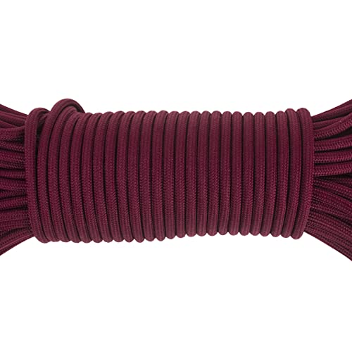 Image of 550 para Cord Parachute Survival Cord Rope Spec Type III 7 Strand Paracord Rope, Military Grade Nylon 4mm Diameter (Burgundy, 20)