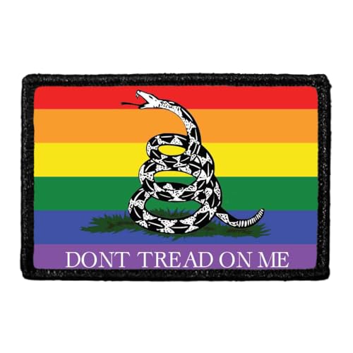 Rattlesnake Flag Patch - Pride Flag Morale Patch | Hook and Loop Attach for Hats, Jeans, Vest, Coat | 2x3 in | by Pull Patch