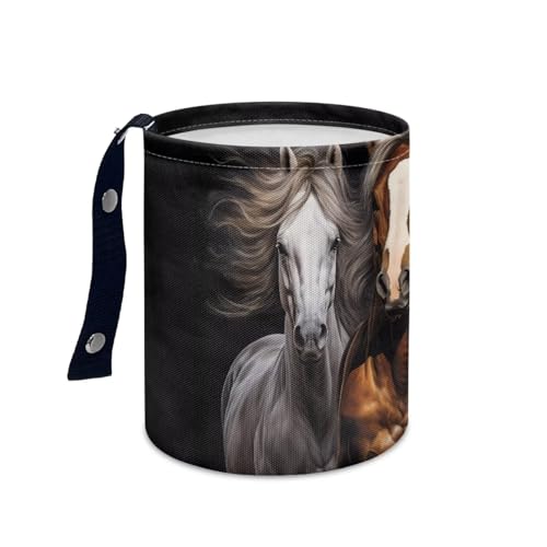 Image of Pensura Cool Horse Car Trash Can Portable Collapsible Trash Container Car Accessories Car Storage Bag for Car Front Seat, Back Seat, Floor, Headrest Rubbish Bin