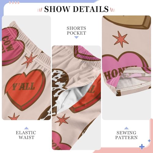 Cowgirl Heart Boys Pants Boys Athletic Pants Long Pant for Boywith Pockets Wide-Leg Size 6-14Y4