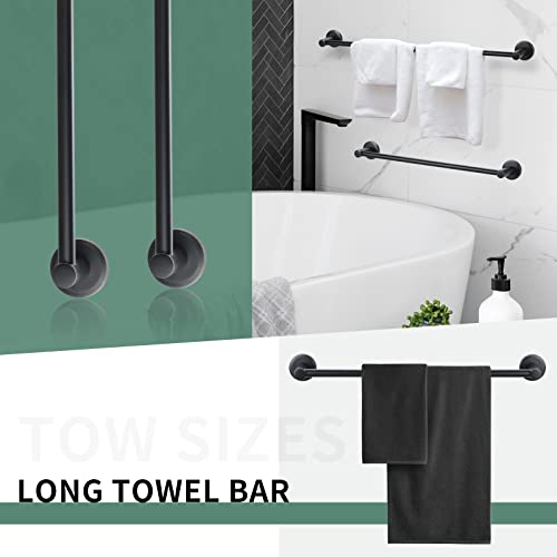 Oil-Rubbed Bronze Bathroom Hardware Set Of 5, Zinc Wall Mounted Bathroom Accessories Set- Includes 18" & 24" Towel Bar, Black Toilet Paper Holder,Towel Ring, Robe Towel Hooks (Oil-Rubbed Bronze) #TOP1